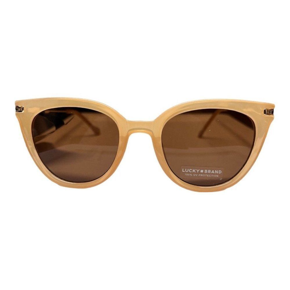 Lucky Brand Slbd 103 Blush Sunglasses Cat Eye Summer Festival Beach Round Gold